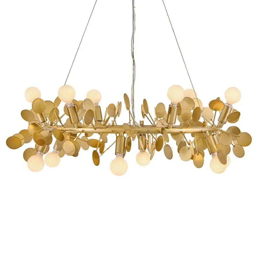 Lolli Medium Single Tier Chandelier in Distressed Brass - Image 7
