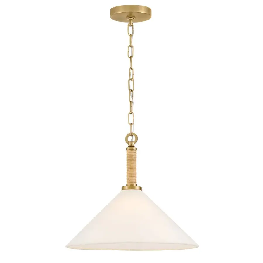Cove Medium Pendant with Rattan Stem - Image 1