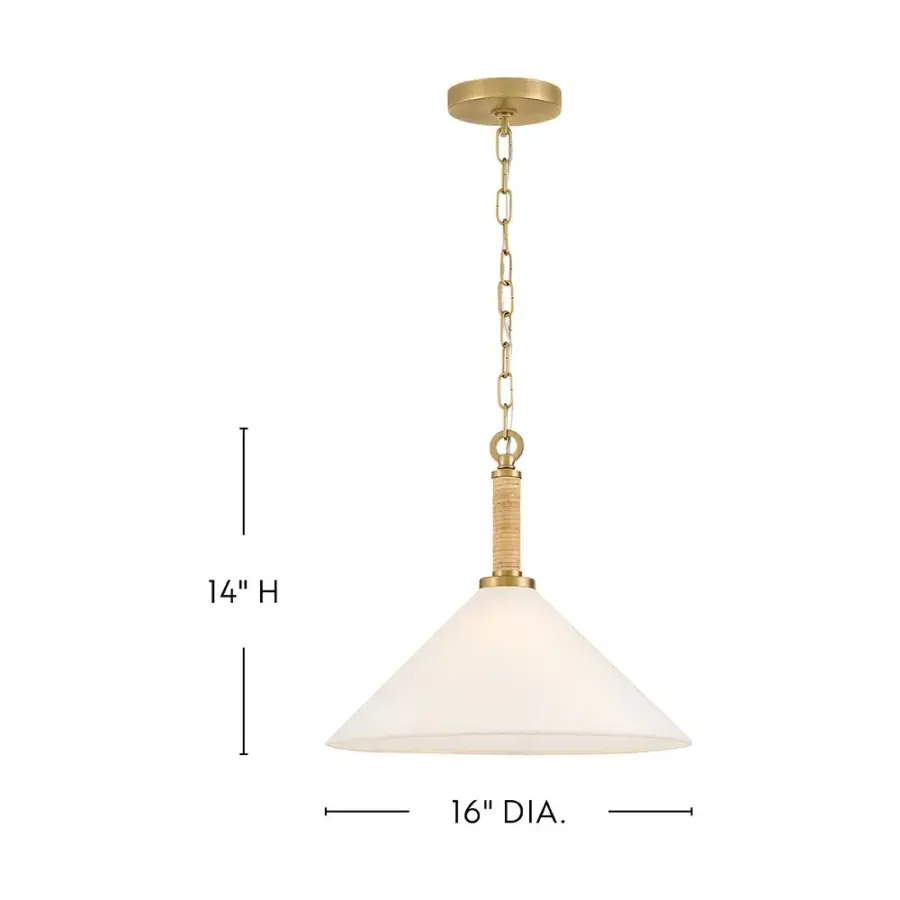 Cove Medium Pendant with Rattan Stem - Image 2