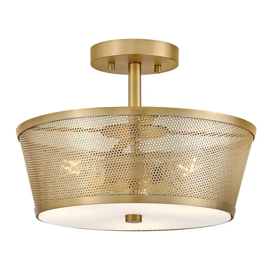 Cash Medium Semi-Flush Mount in Lacquered Brass - Image 1