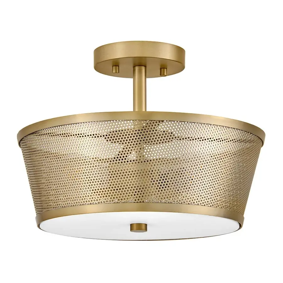 Cash Medium Semi-Flush Mount in Lacquered Brass - Image 3