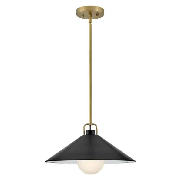 Milo Large Pendant in Lacquered Brass with Black Accents - Image 1