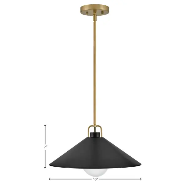 Milo Large Pendant in Lacquered Brass with Black Accents - Image 2