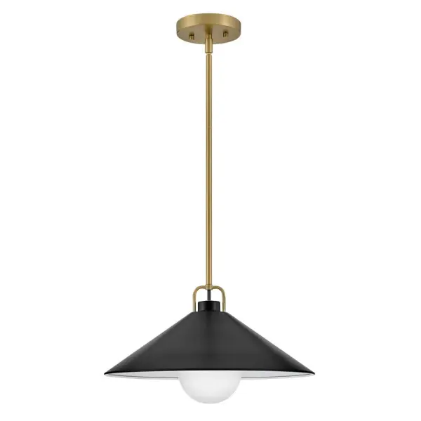 Milo Large Pendant in Lacquered Brass with Black Accents - Image 3