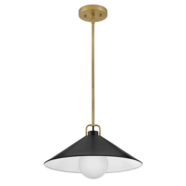 Milo Large Pendant in Lacquered Brass with Black Accents - Image 4
