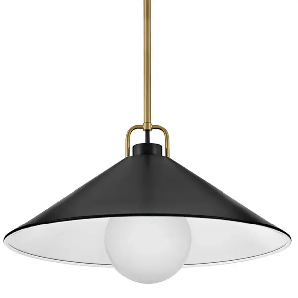 Milo Large Pendant in Lacquered Brass with Black Accents - Image 6