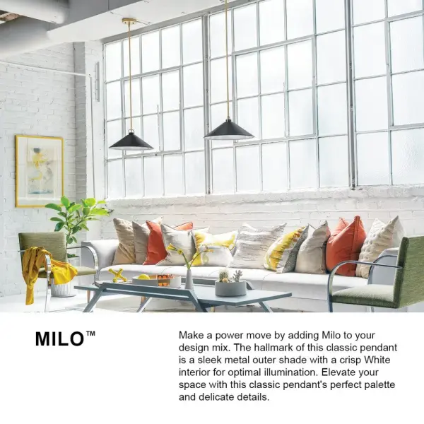 Milo Large Pendant in Lacquered Brass - Image 8