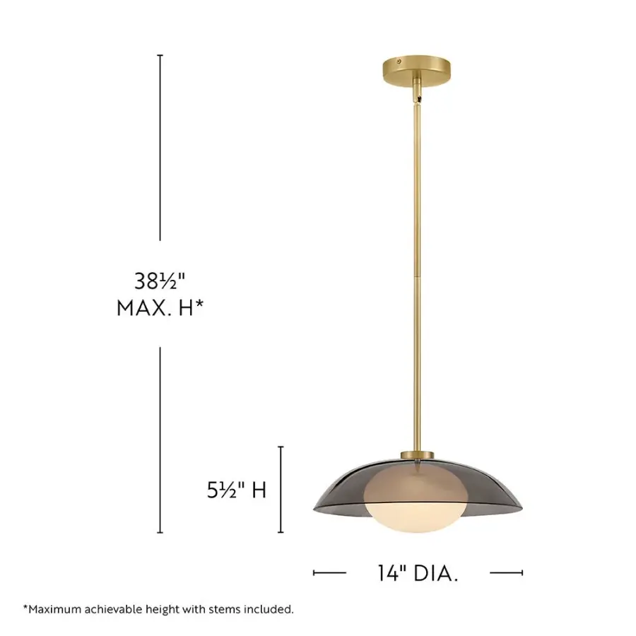 Jace Medium Pendant in Lacquered Brass - Image 2