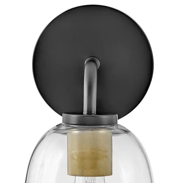 Percy Single Light Vanity in Black with Brass - Image 4