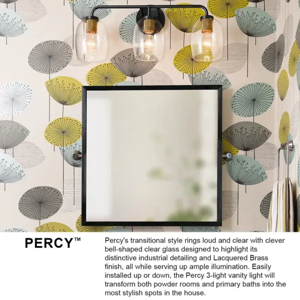 Percy Small Two Light Vanity in Black with Brass - Image 5
