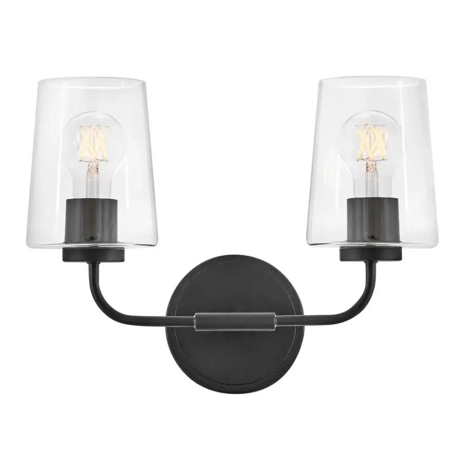 Kline Small Two Light Vanity in Black - Image 1