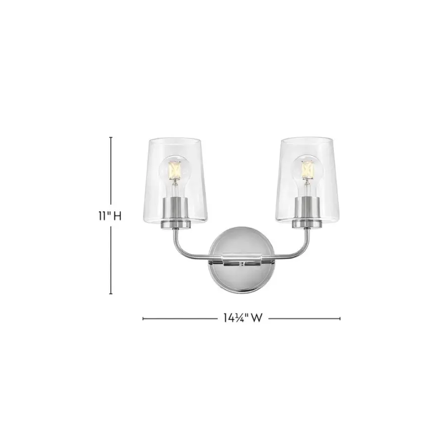 Kline Small Two Light Vanity in Chrome - Image 2