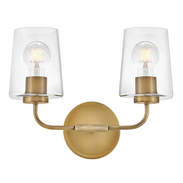 Kline Small Two Light Vanity in Heritage Brass - Image 1