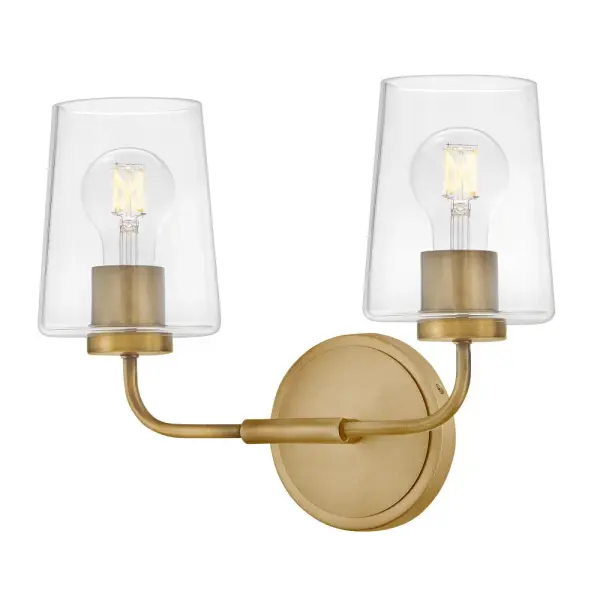 Kline Small Two Light Vanity in Heritage Brass - Image 4