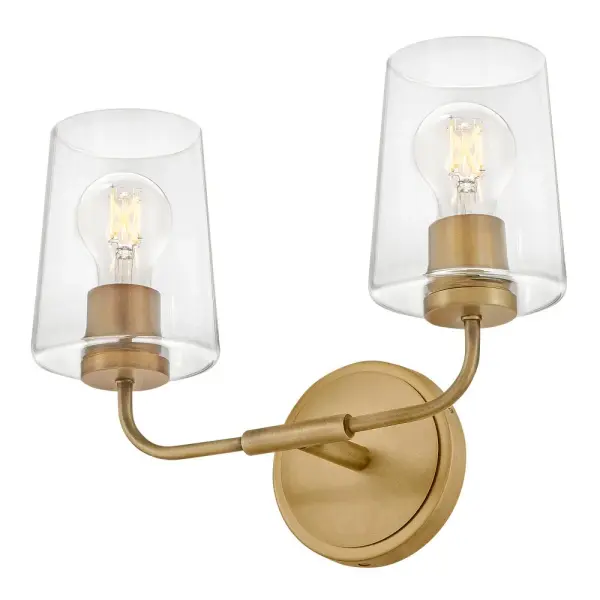 Kline Small Two Light Vanity in Heritage Brass - Image 5