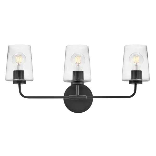 Kline Medium Three Light Vanity in Black - Image 1