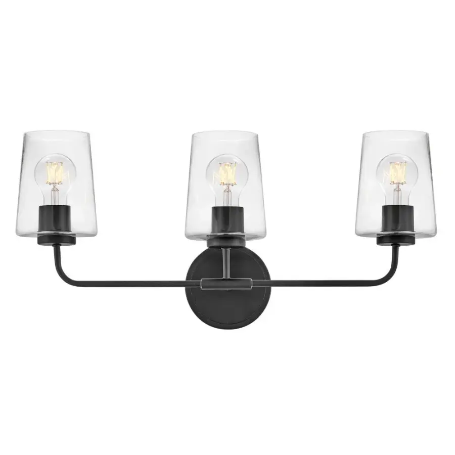 Kline Medium Three Light Vanity in Black - Image 1