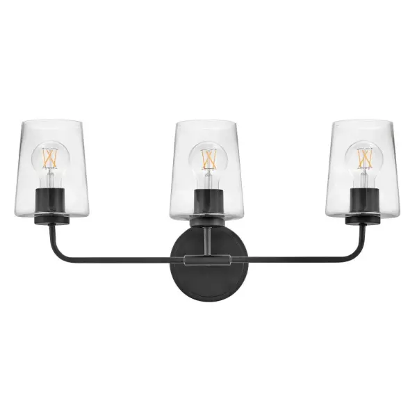Kline Medium Three Light Vanity in Black - Image 3