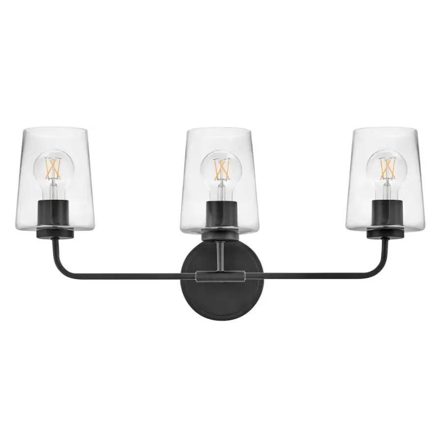 Kline Medium Three Light Vanity in Black - Image 3