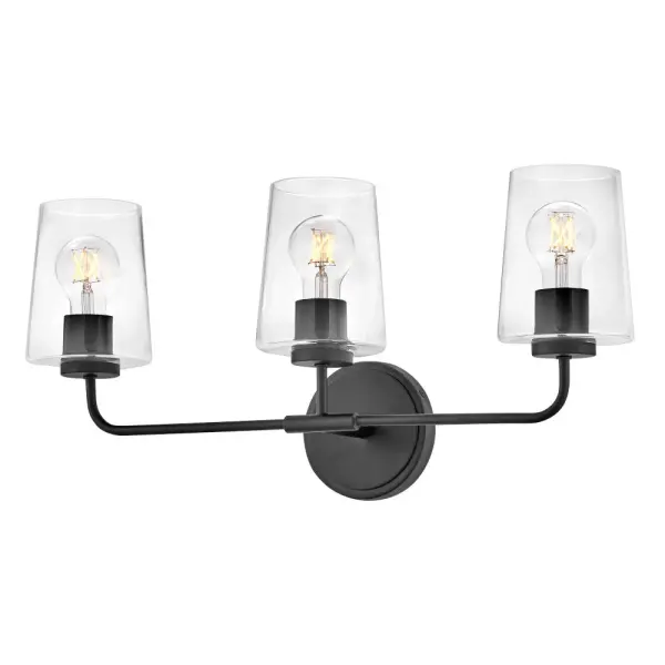 Kline Medium Three Light Vanity in Black - Image 4
