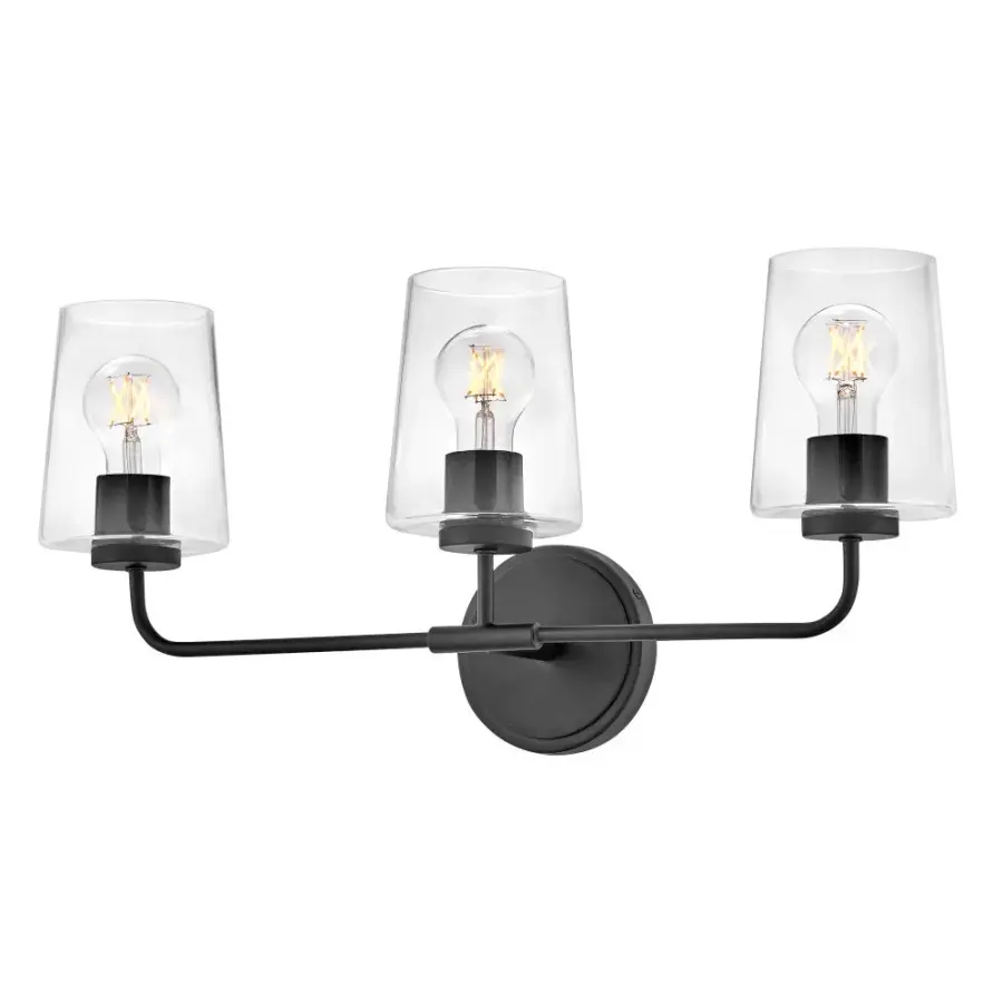 Kline Medium Three Light Vanity in Black - Image 4