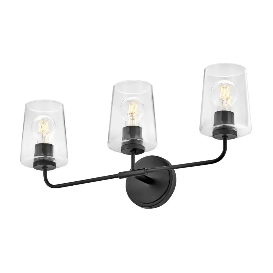 Kline Medium Three Light Vanity in Black - Image 5