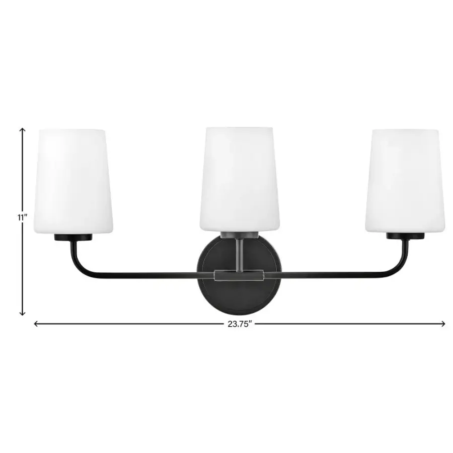 Kline Medium Three Light Vanity in Black - Image 2