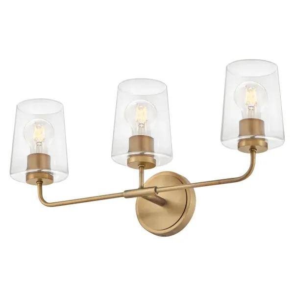 Kline Medium Three Light Vanity in Heritage Brass - Image 3
