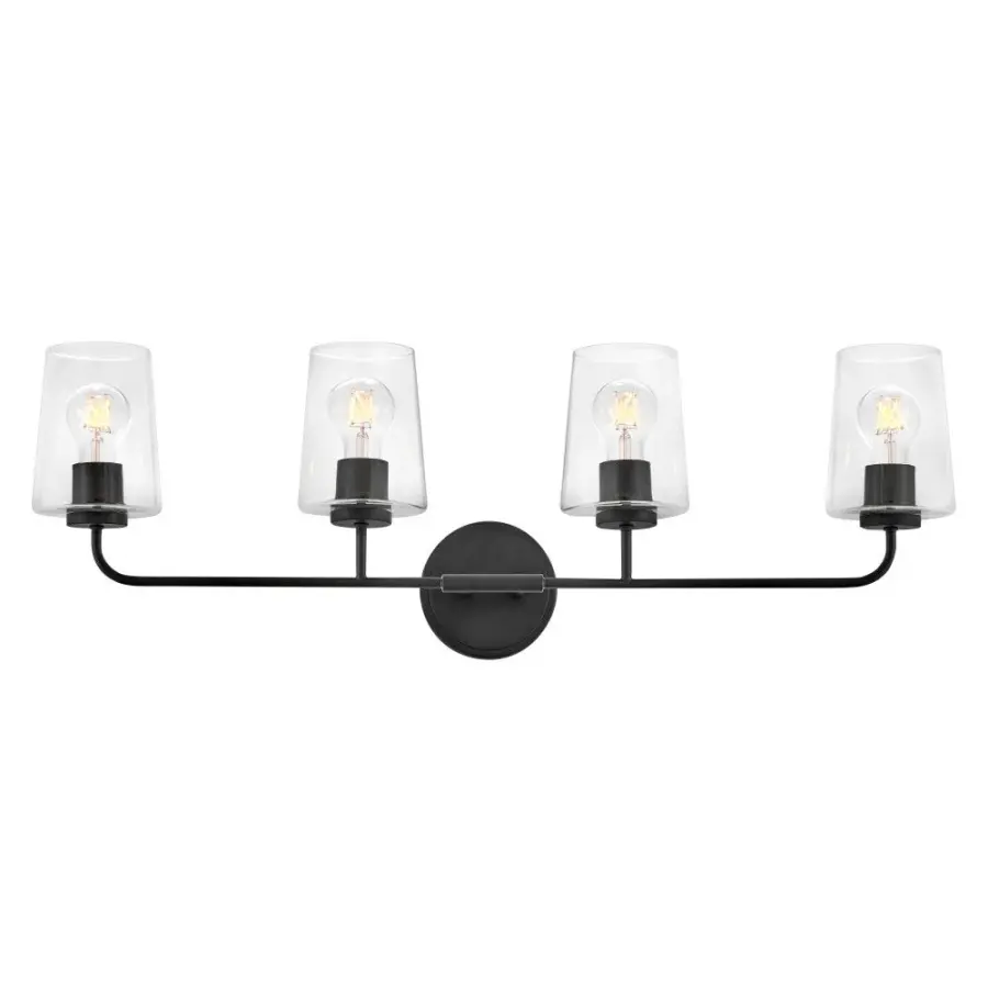 Kline Large Four Light Vanity in Black - Image 1