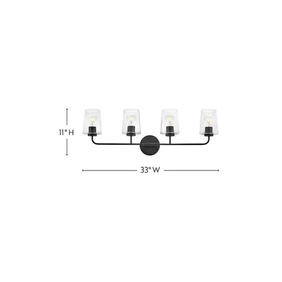 Kline Large Four Light Vanity in Black - Image 2