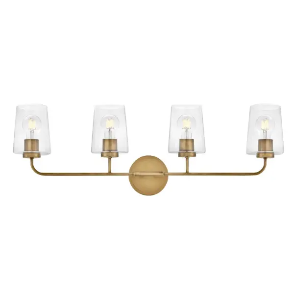 Kline Large Four Light Vanity in Heritage Brass - Image 1