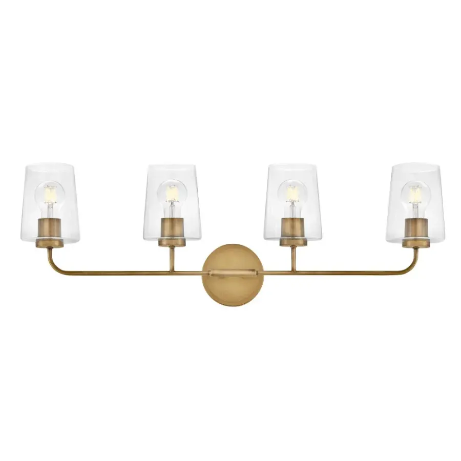 Kline Large Four Light Vanity in Heritage Brass - Image 1