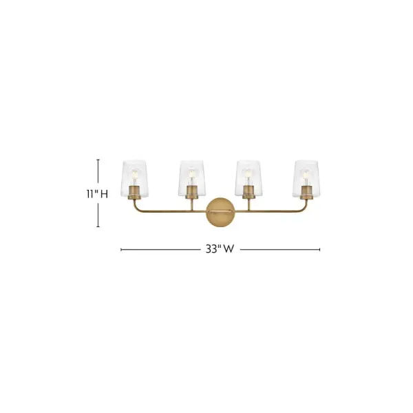 Kline Large Four Light Vanity in Heritage Brass - Image 2