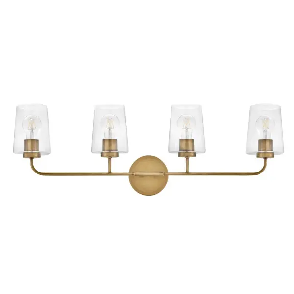 Kline Large Four Light Vanity in Heritage Brass - Image 3