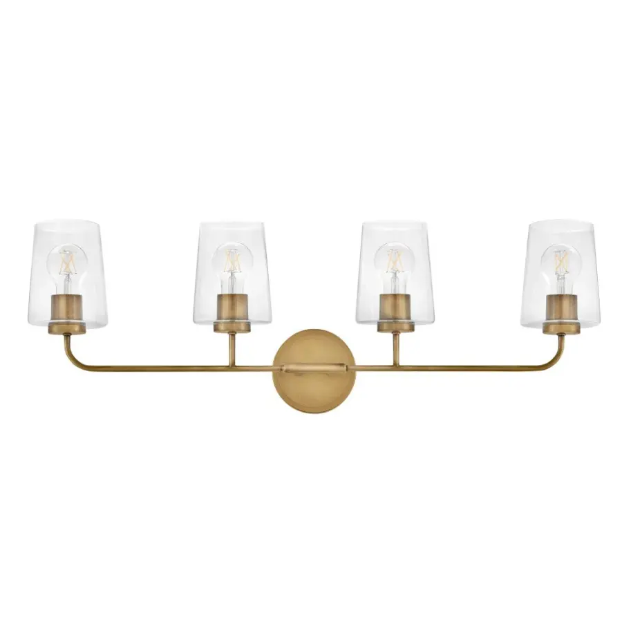 Kline Large Four Light Vanity in Heritage Brass - Image 3