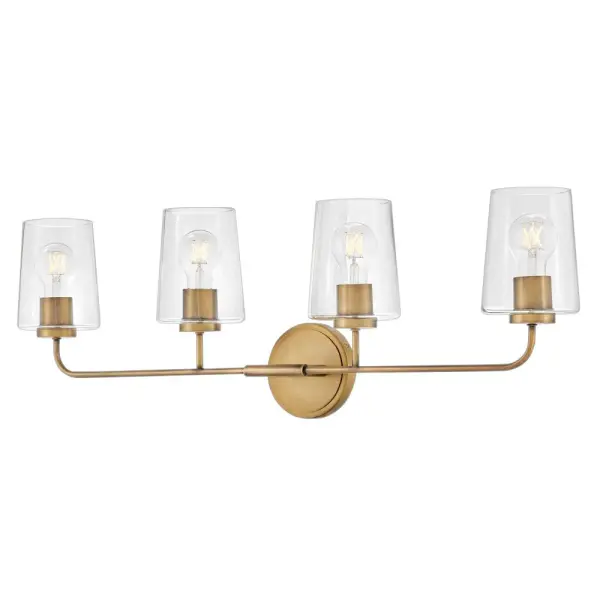 Kline Large Four Light Vanity in Heritage Brass - Image 4