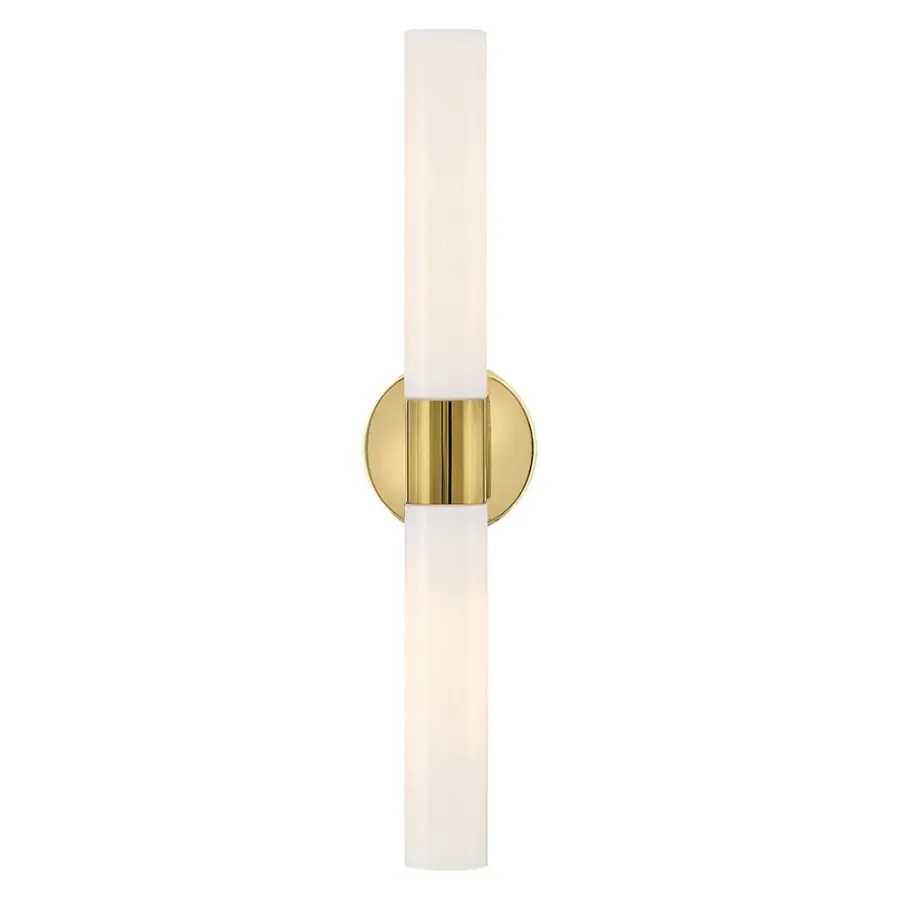Shea Large Two Light Vanity in Bright Brass - Image 1