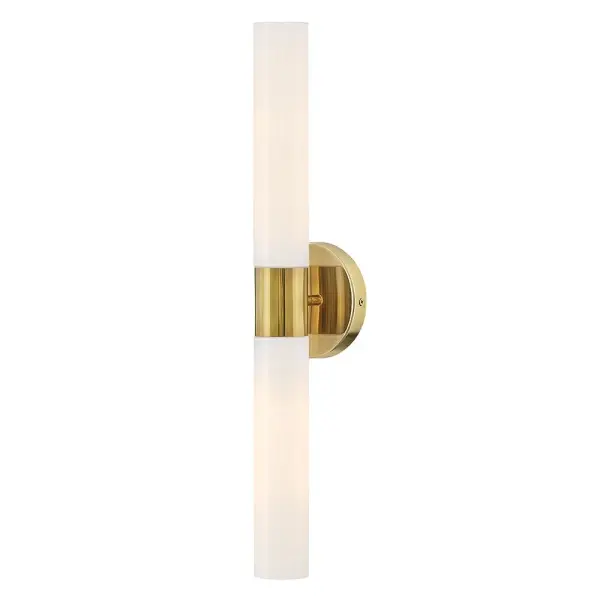 Shea Large Two Light Vanity in Bright Brass - Image 8