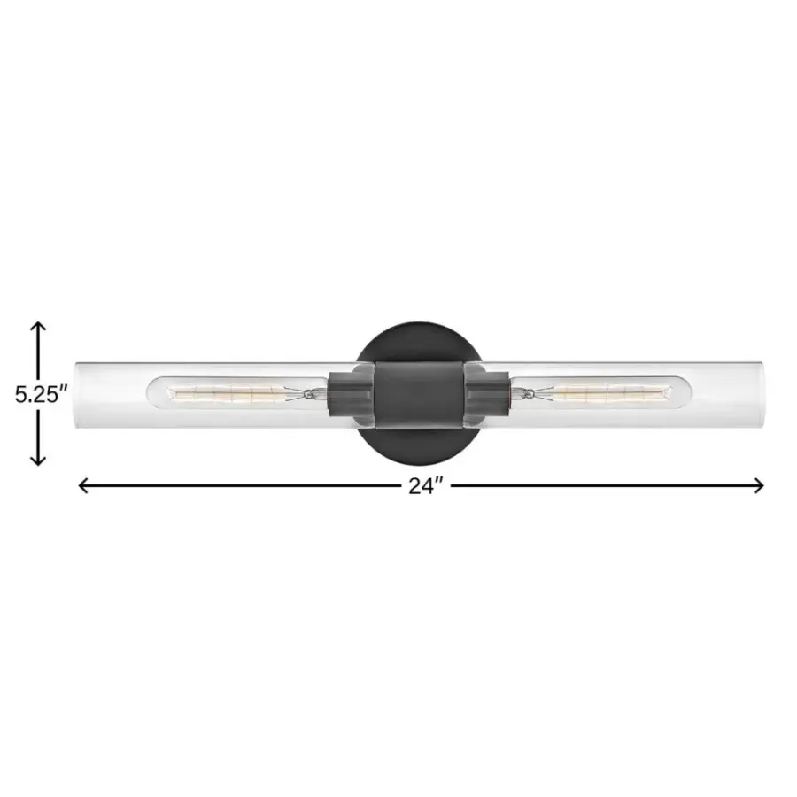Shea Large Two Light Vanity in Black - Image 2