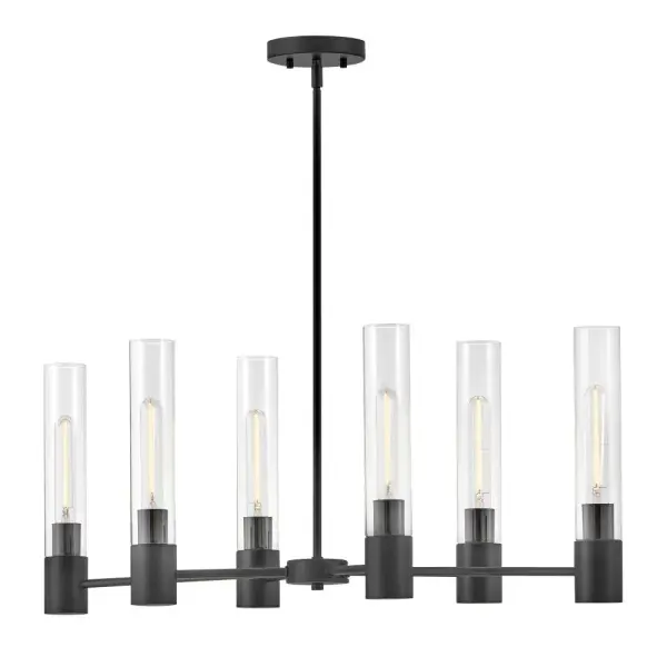 Shea Small Linear Chandelier in Black - Image 3