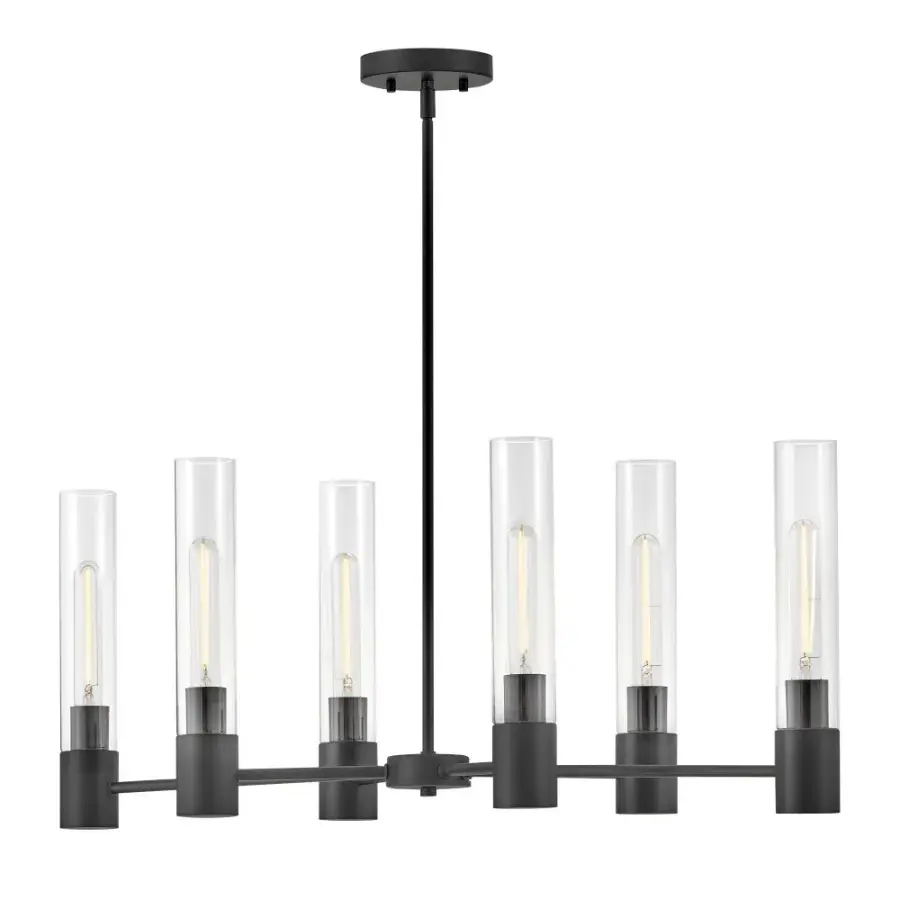 Shea Small Linear Chandelier in Black - Image 3