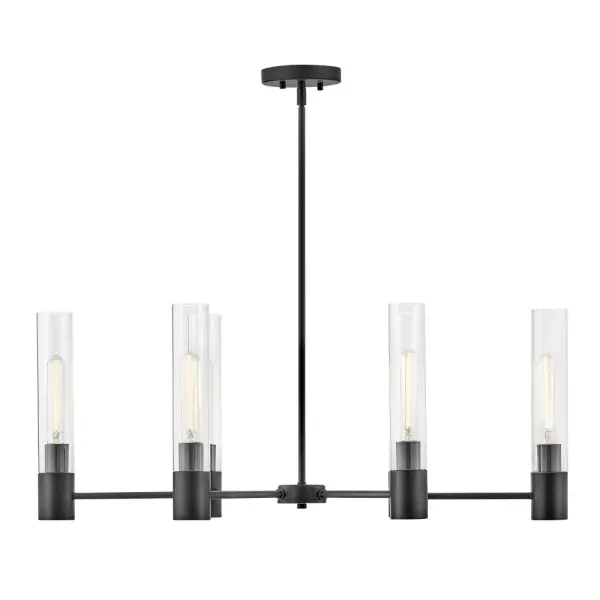 Shea Small Linear Chandelier in Black - Image 4