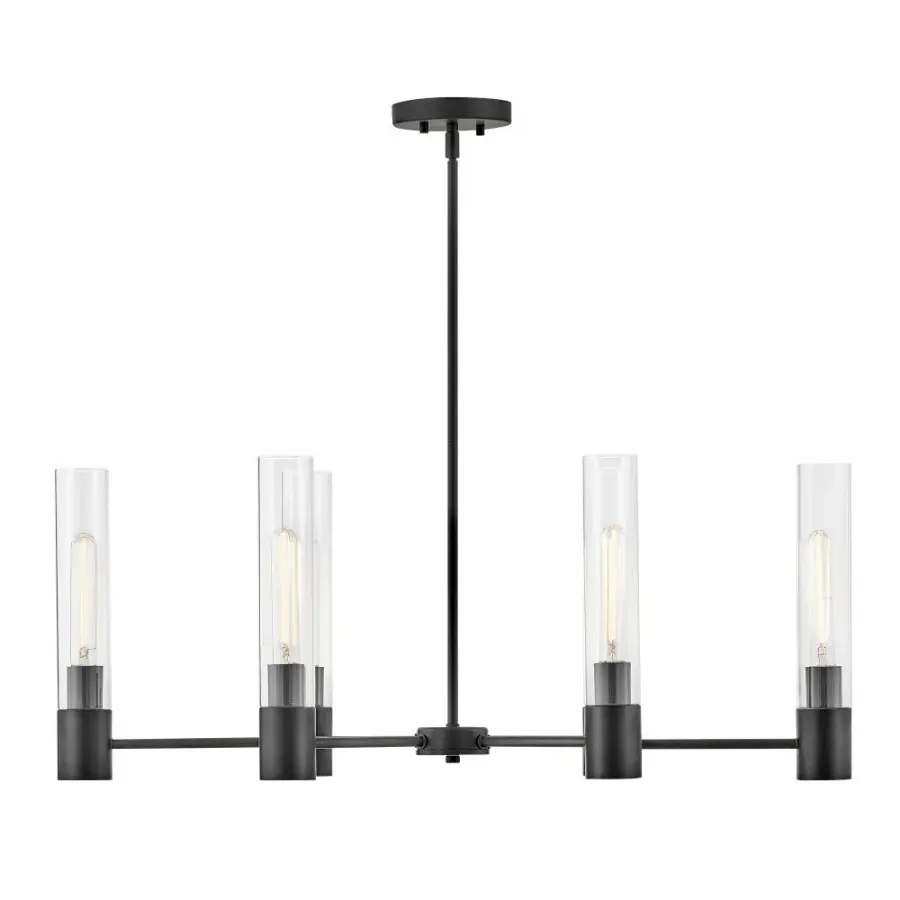 Shea Small Linear Chandelier in Black - Image 4