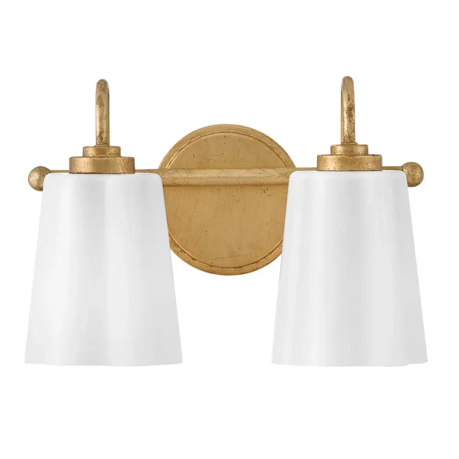Honey Small Two Light Vanity in Distressed Brass - Image 3