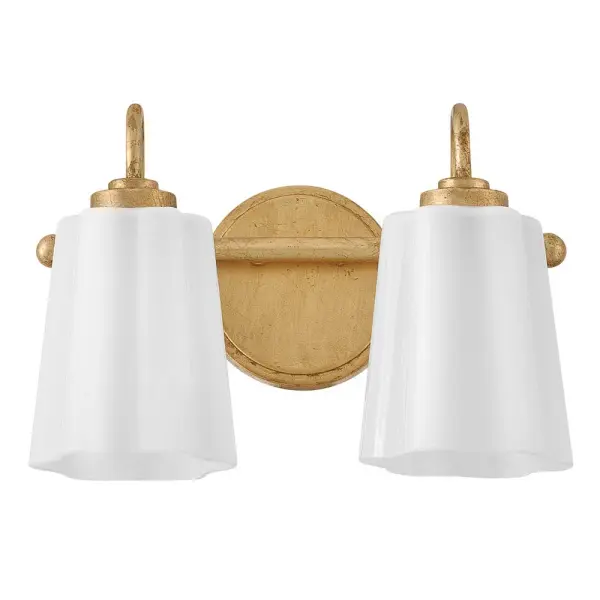 Honey Small Two Light Vanity in Distressed Brass - Image 4