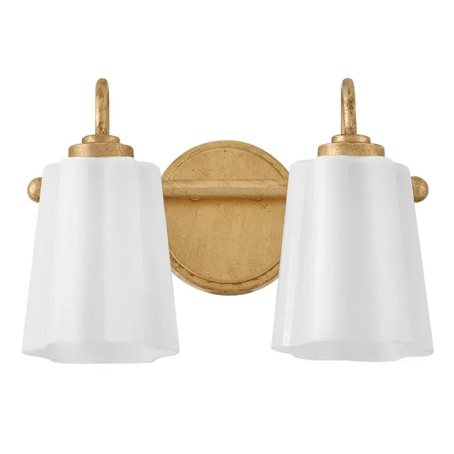 Honey Small Two Light Vanity in Distressed Brass - Image 4
