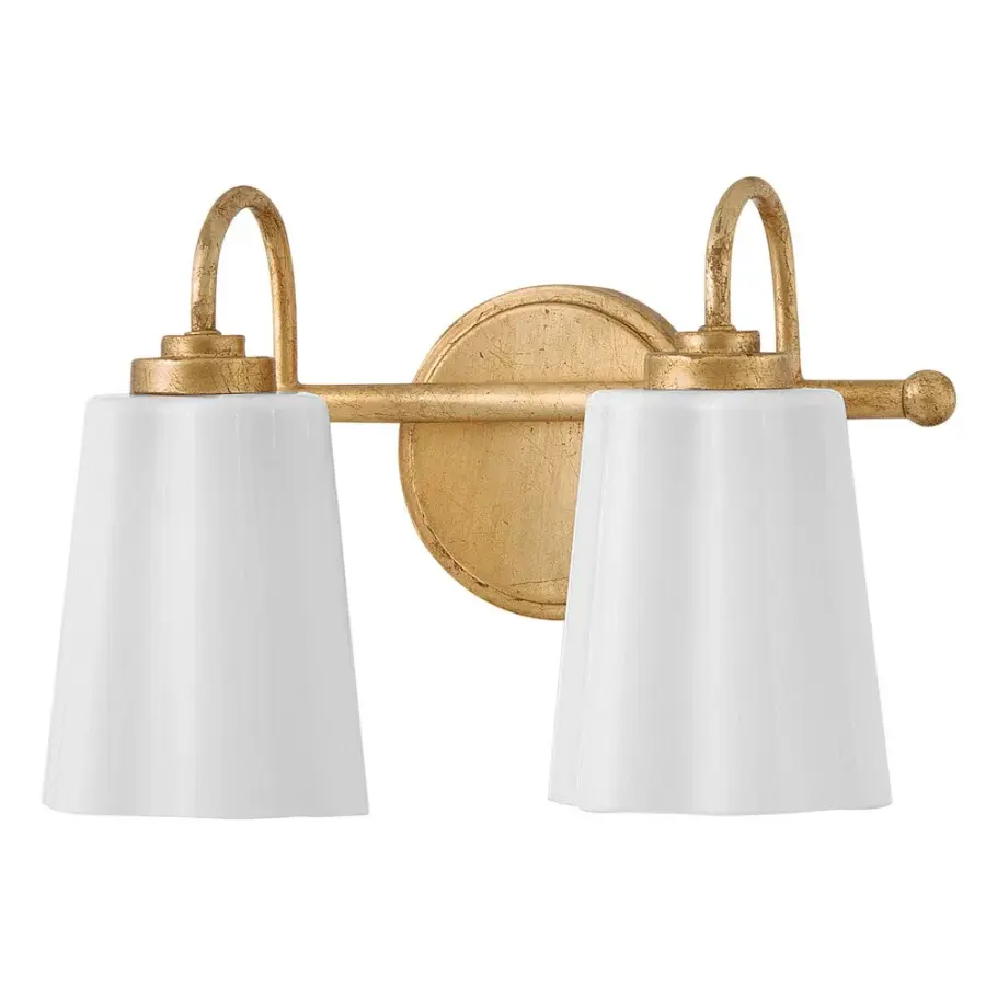 Honey Small Two Light Vanity in Distressed Brass - Image 5