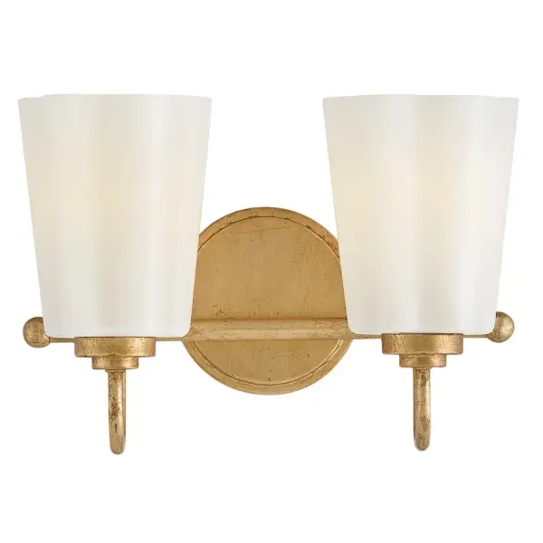 Honey Small Two Light Vanity in Distressed Brass - Image 7