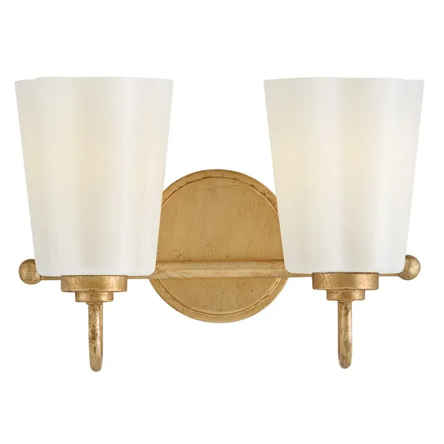 Honey Small Two Light Vanity in Distressed Brass - Image 7