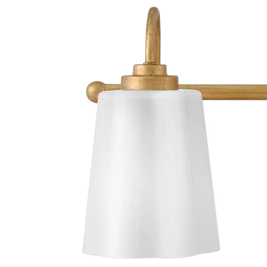 Honey Medium Three Light Vanity in Distressed Brass - Image 4